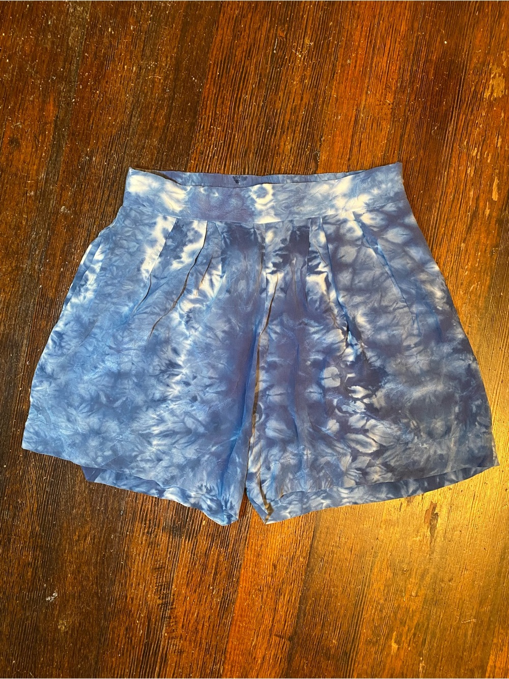 EUC UPSTATE Hand Dyed 100% Silk High-Waist Pleated Shorts